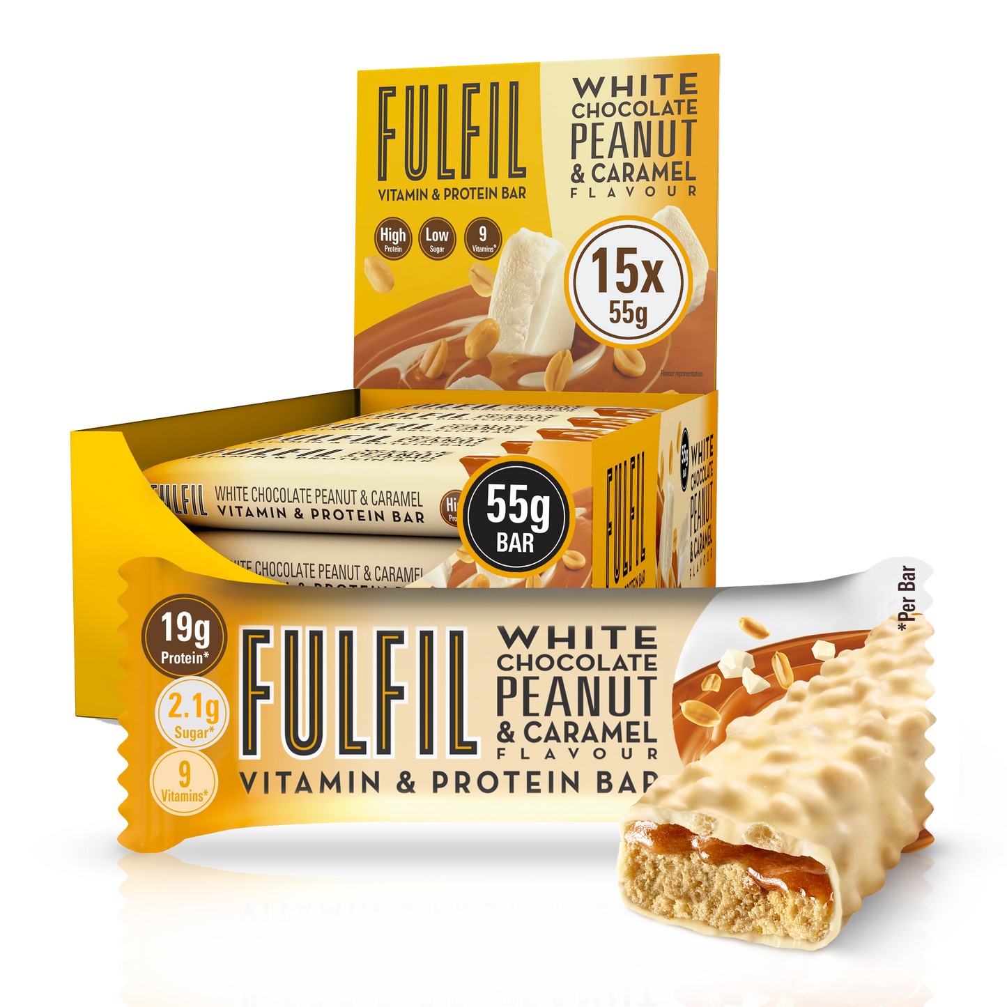White Chocolate Peanut & Caramel - 15x55g